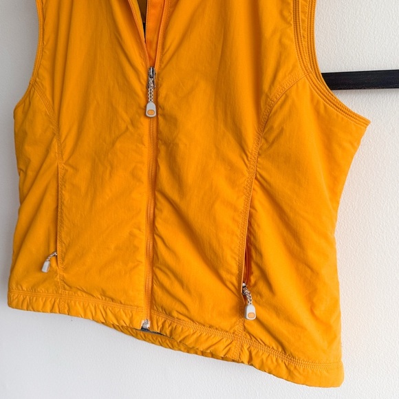 LL Bean Womens Yellow Fleece Lined Nylon Vest L Hiking Outdoor Layering Retro - Picture 4 of 10